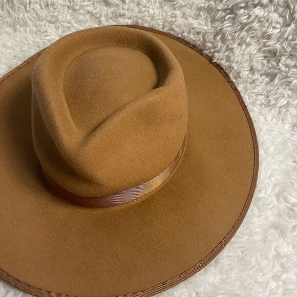 Ranchers 100% Wool Tan Felt Fedora Hat - Picture 3 of 10